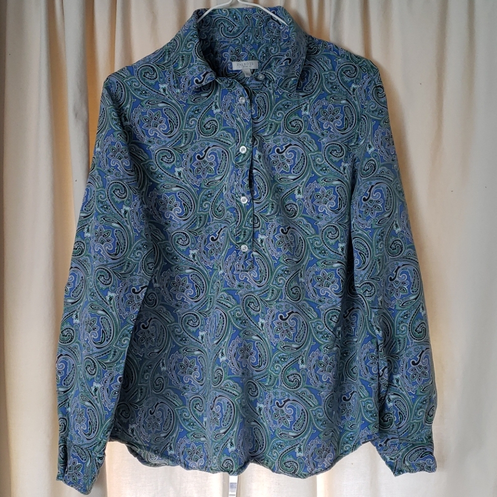 Talbots half button top